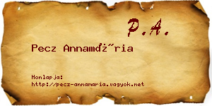 Pecz Annamária névjegykártya